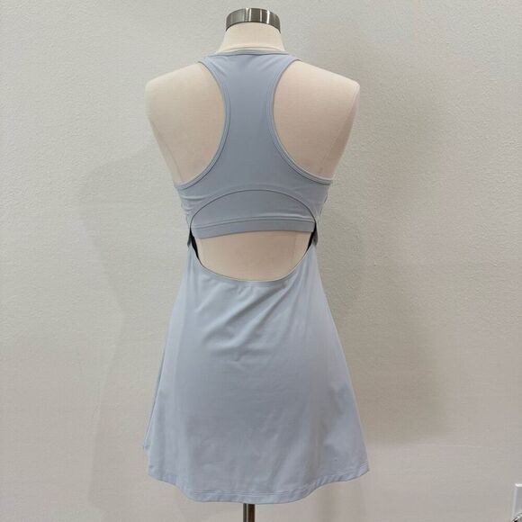 Outdoor Voices Women’s Medium Light Blue Grey Doubles Exercise Mini Dress - Picture 4 of 10